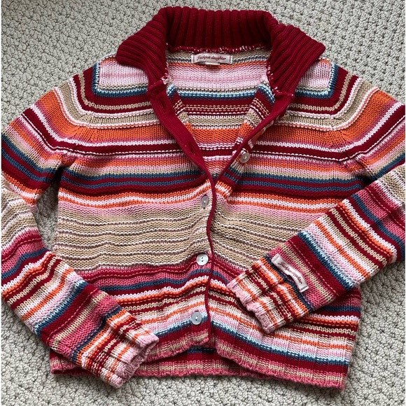 Jackpot Daughter cotton button up cardigan & matching scarf. Size US8 EU122/128 - Picture 3 of 11